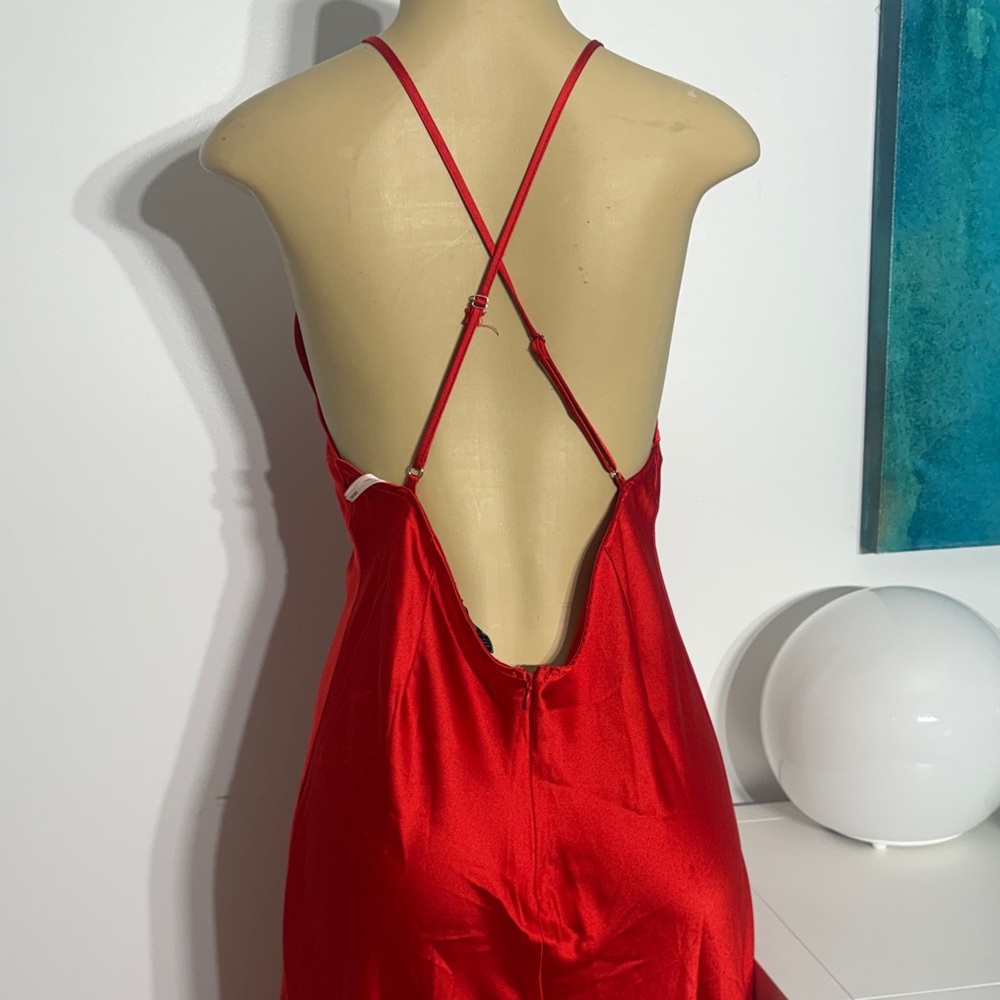 Forever 21 Red Satin Halter Maxi Dress - Picture 8 of 9